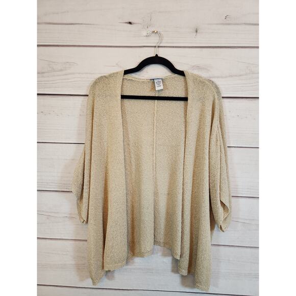 Catherines Plus‎ Khaki Tan Semi Sheer Open Front Cardigan Sweater Size 3X - Picture 1 of 6